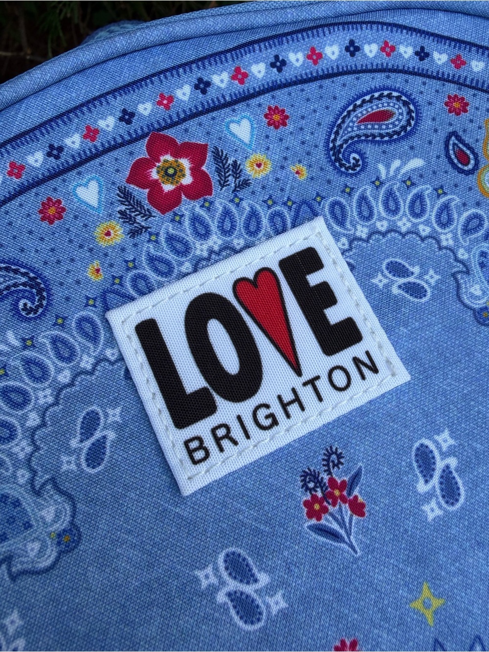 Brighton Love Bandana Paisley Butterfly Backpack Blue NWT - Picture 2 of 12